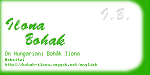 ilona bohak business card