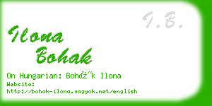 ilona bohak business card